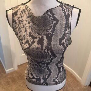 Chic Snake Print Women's mesh Tank Top